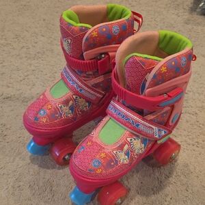 Colorful Kids Roller Skates with Butterfly Design